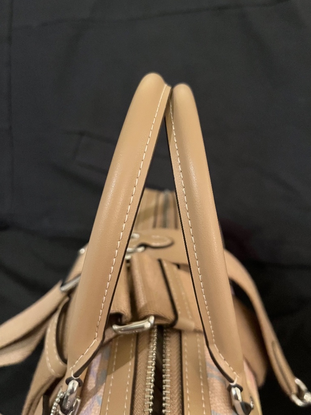 LIKE NEW Coach Rowan Pastel Rainbow Multicolor Signature Satchel Bag - Picture 12 of 13